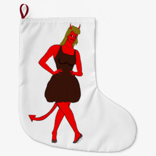 Meia De Natal Grande menina diabólica