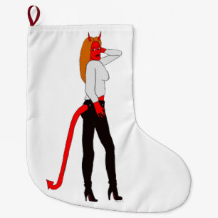 Meia De Natal Grande menina diabólica