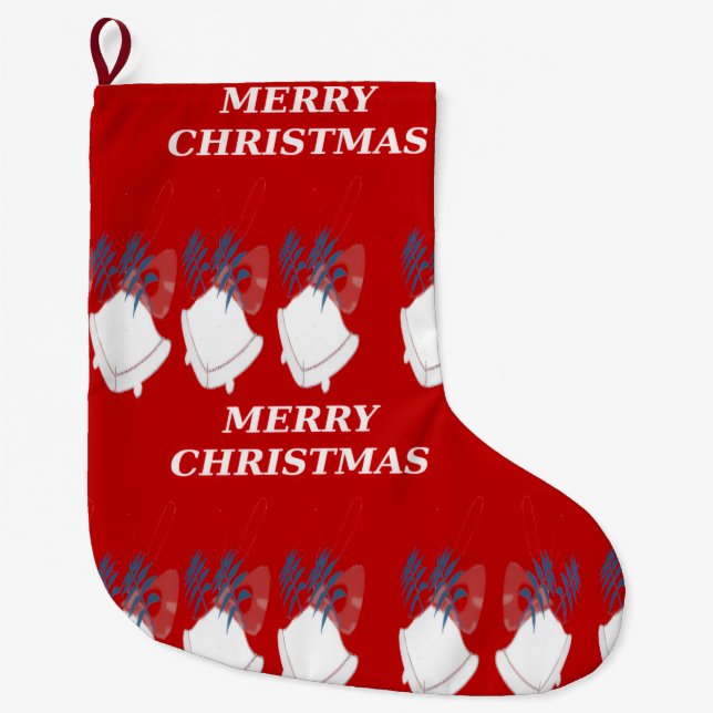 Meia De Natal Grande  Merry Christmas stocking (Frente)