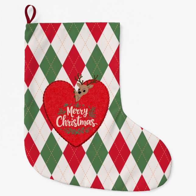 Meia De Natal Grande Merry Christmas Stocking (Frente)