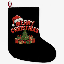 Meia De Natal Grande Merry Christmas Stockings