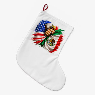 Meia De Natal Grande Mês da Herança Hispânica Bandeira EUA México