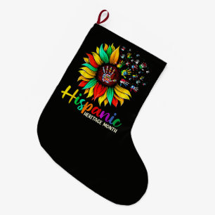 Meia De Natal Grande Mês Nacional da Herança Hispânica Girassol