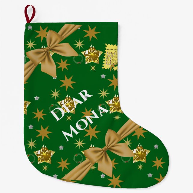 Meia De Natal Grande Mikitiez Christmasnoel angle gift star (Frente)