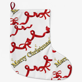 Meia De Natal Grande Mikitiez gothmas ribbon redwhite candycane x'mas