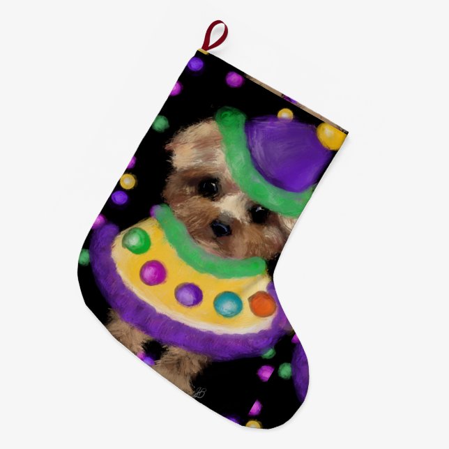 MEIA DE NATAL GRANDE MINI YORKIE POO    (Frente (Pendurada))