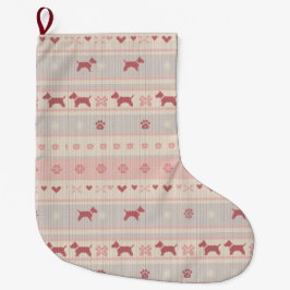 Meia De Natal Grande Minimal Pink Scandinavian Dog Stocking | Nordic