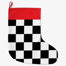 Meia De Natal Grande Minimalista Xadrez Retro – Streetwear Monocromátic