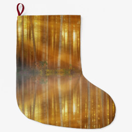 Meia De Natal Grande Misty Forest Scene