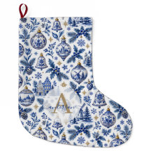 Monograma Holandês Azul Branco Delft Personalizado