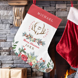 Meia De Natal Grande Monograma sazonal da família Elegante