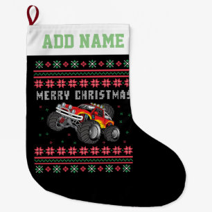 Meia De Natal Grande Monster Truck Ugly Christmas Sweater