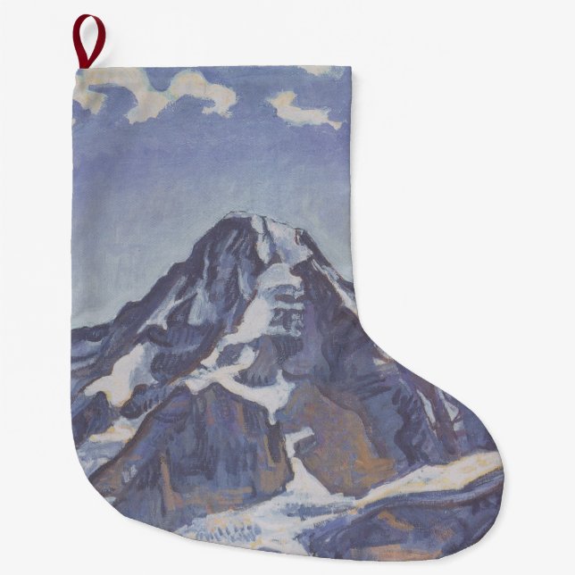 Meia De Natal Grande Montanha Monge Com Nuvens (Ferdinand Hodler) (Frente)