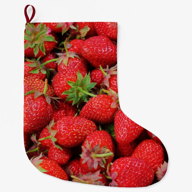 Meia De Natal Grande Morangos (Frente)