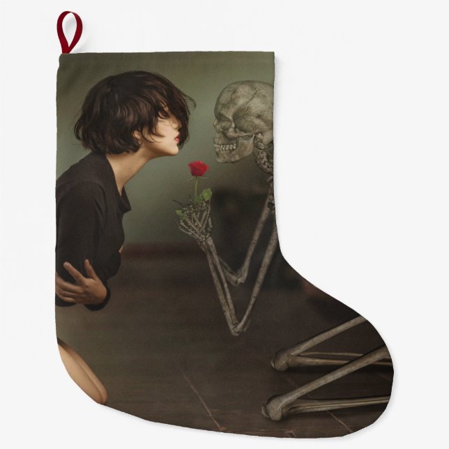 Meia De Natal Grande Morte e jovem mulher (Frente)