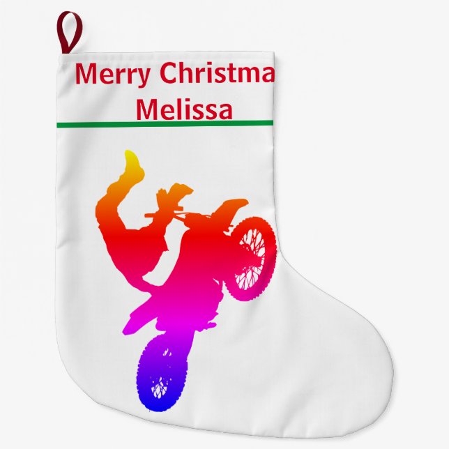 Meia De Natal Grande Motocross Christmas Stocks (Frente)