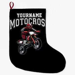 Meia De Natal Grande Motocross Dirt Bike Racing Personalizado 