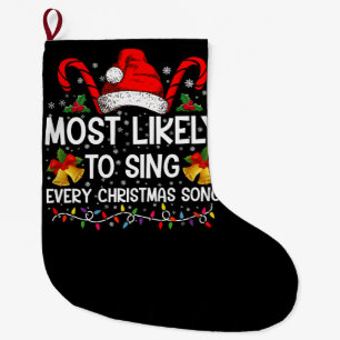 Meia De Natal Grande Muito Provável Cantar Toda Canção de Natal Família