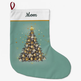 Meia De Natal Grande . Mum’s Christmas Stocking – Warm Green Festive