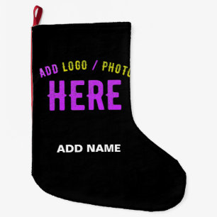 MEIA DE NATAL GRANDE NA MODA MODERNO PERSONALIZÁVEL NEGRO VERIFICADO CO