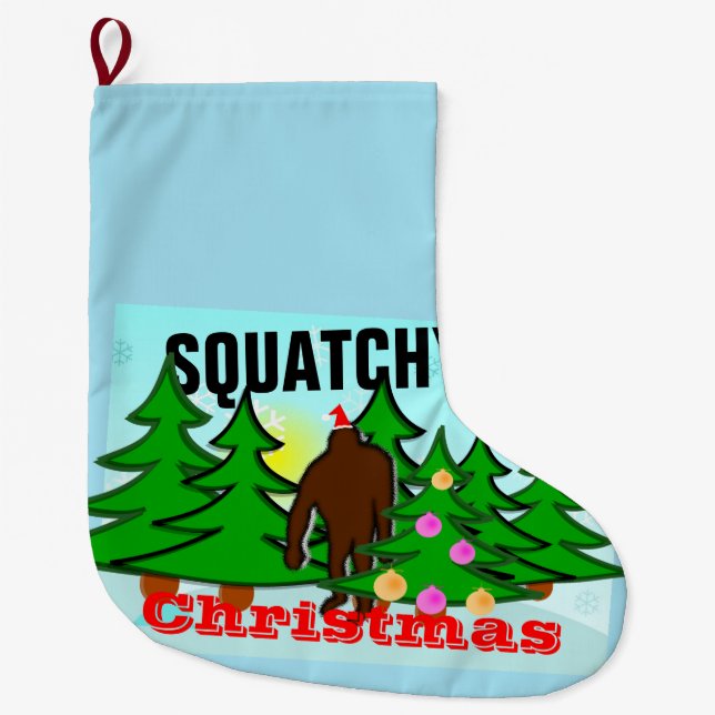 Meia De Natal Grande Natal Bigfoot de Squatchy foleiro (Frente)
