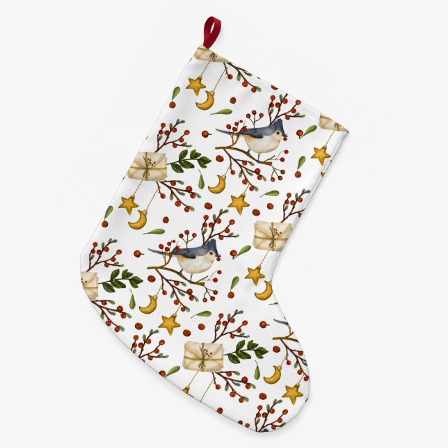 Meia De Natal Grande Natal Bluejay - Grande Estoque de Natal