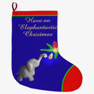 Meia De Natal Grande Natal bonito, elefante-elástico