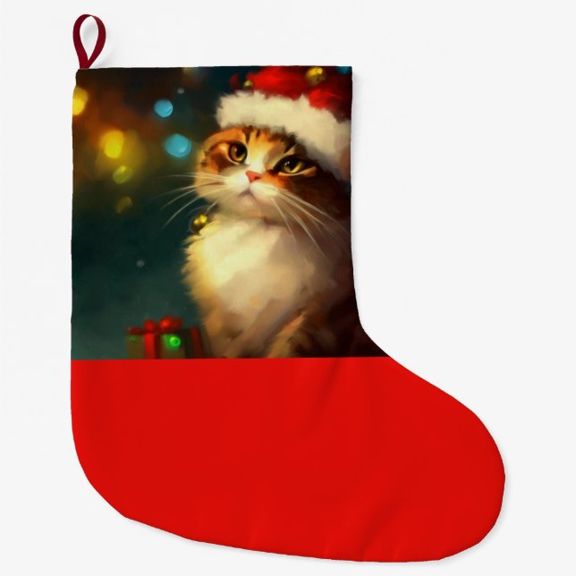 Meia De Natal Grande Natal Cat 3 (Frente)