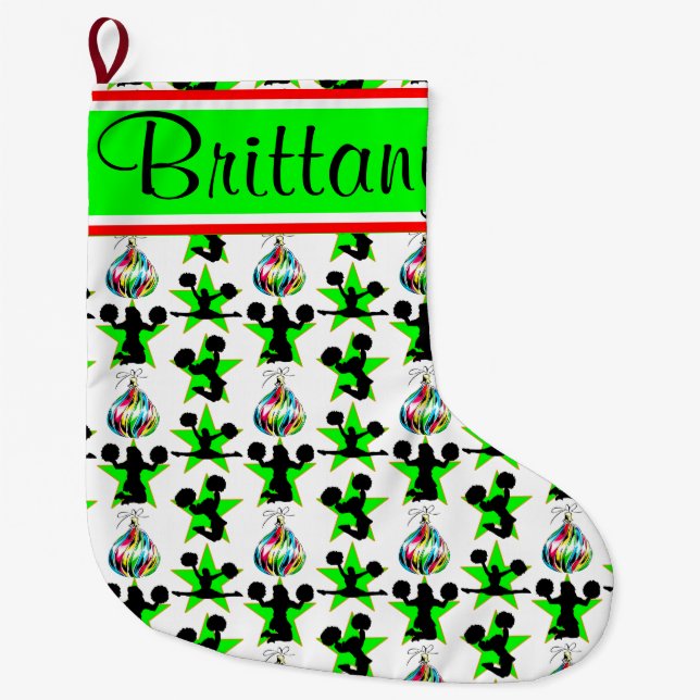 MEIA DE NATAL GRANDE NATAL DE CHEERLEADING PERSONALIZADO (Frente)