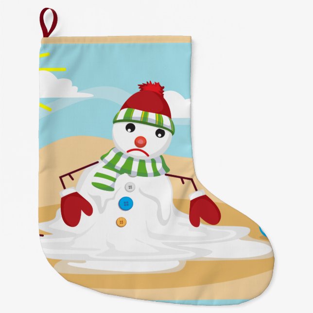 Meia De Natal Grande natal em julho de snowman xmas stock (Frente)