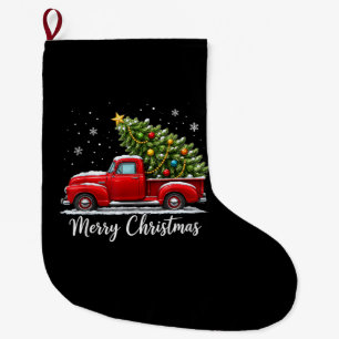 Meia De Natal Grande Natal Feliz Natal Caminhão Vermelho Árvore Homens 