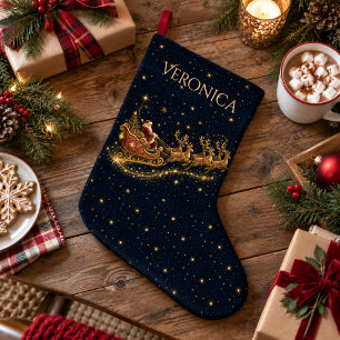 Meia De Natal Grande Natal nas Estrelas Trenó do Papai Noel