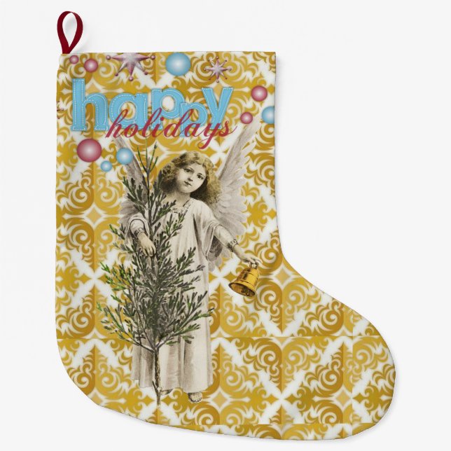 Meia De Natal Grande Natal, Natal Anjo Feliz Feriados (Frente)