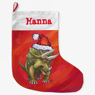 Meia De Natal Grande Natal personalizado festivo do Triceratops