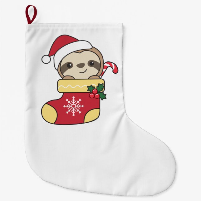 Meia De Natal Grande natal-preguiça (Frente)