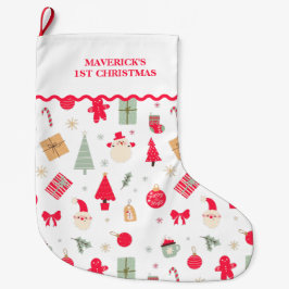 Meia De Natal Grande Natal Que Divertido Primeiro Natal