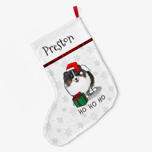 Meia De Natal Grande Natal Santa Hat Pomeraniano (tricolor)