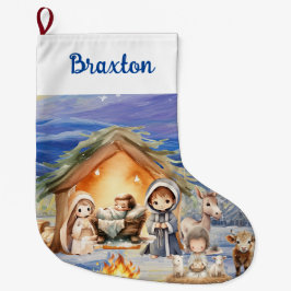 Meia De Natal Grande Natividade Natal Stocks