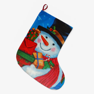 Meia De Natal Grande Neve com presentes