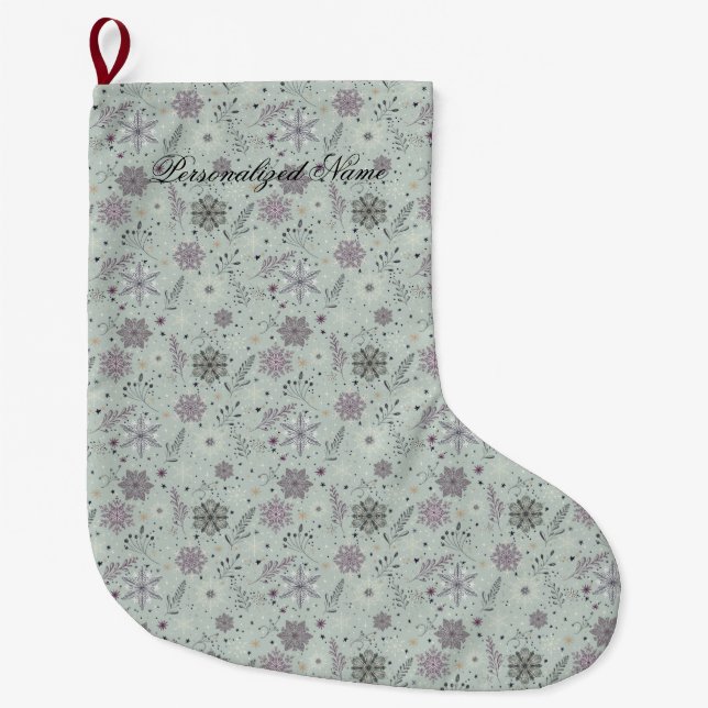 Meia De Natal Grande Neve Vintage (Frente)