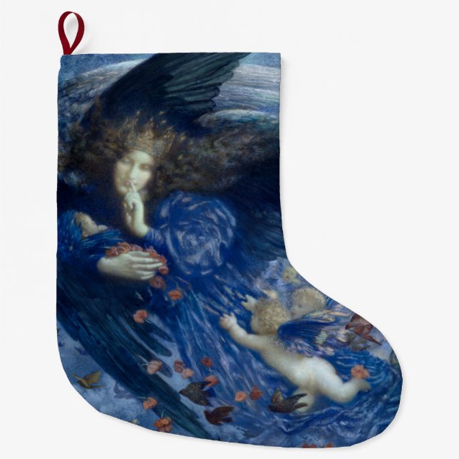 Meia De Natal Grande Night with her Train of Stars (Angel with Cherubs) (Frente)