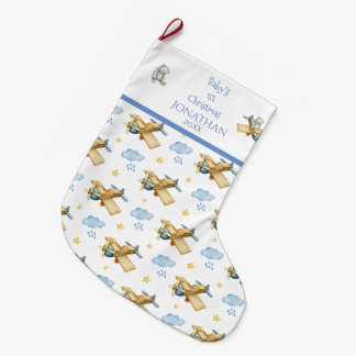 Meia De Natal Grande Nome de Aquarela de Natal de 1 rua de bebê para el