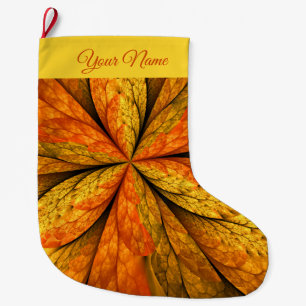 Meia De Natal Grande Nome de Arte Fractal de Estrela Floral do Abstrato