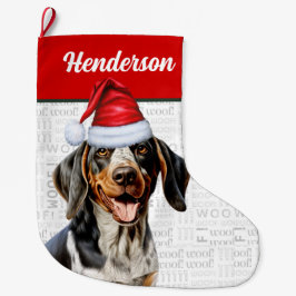Meia De Natal Grande Nome do Conhound Bluetick de Natal - Informações g