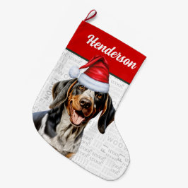 Meia De Natal Grande Nome do Conhound Bluetick de Natal - Informações g