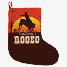 Meia De Natal Grande NOME Personalizado Bull - Bull - Rider Rodeo Ocide