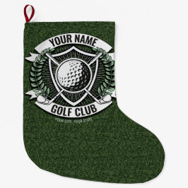 Meia De Natal Grande Nome Personalizado Golfer Golf Club Turf Clubhouse