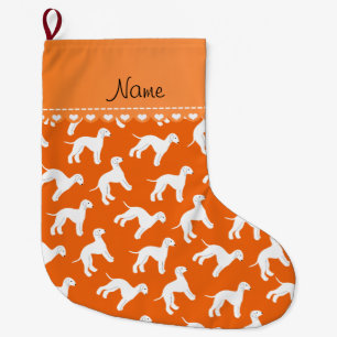 Meia De Natal Grande Nome personalizado orange bedlington terrier dog