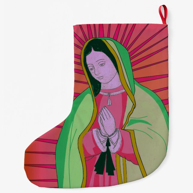 Meia De Natal Grande nossa dama de guadalupe (Verso)