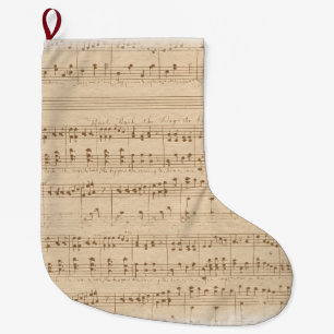 Meia De Natal Grande notas musicais antigas